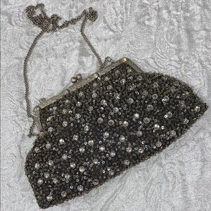 Black Beaded Evening Clutch